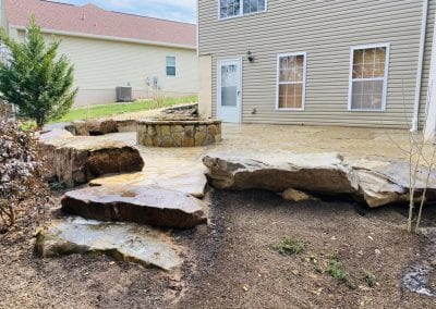 flagstone patio in knoxville backyard